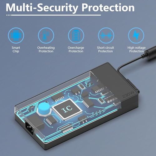 Image of 230W USB Legion 5 Charger Compatible with Lenovo Legion 5 7 5P C7 S7 Y520 Y740 Y730 Y900 Y910 Y920 Y7000P ThinkPad P16 P15 P73 P52 P70 ADL230NLC3A Laptop (LE 230W USB)