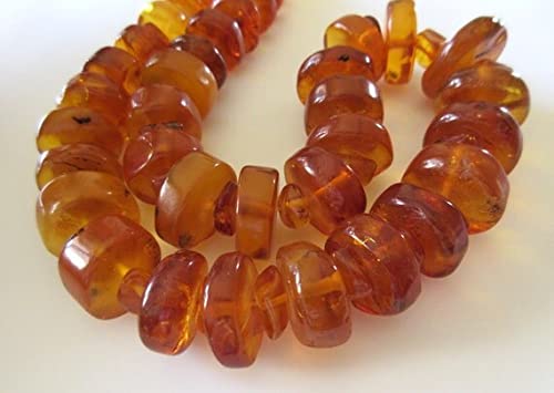 LKBEADS Naszyjnik z bursztynu, koraliki z naturalnego bursztynu, rzadka biżuteria z bursztynu, koraliki od 14 mm do 22 mm, sznurek 50 cm