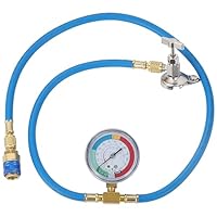 HSEAMALL R134A Auto AC Kältemittel Füllschlauch und R134a Low Side Schnellkupplung 1m Füllschlauch mit Manometer