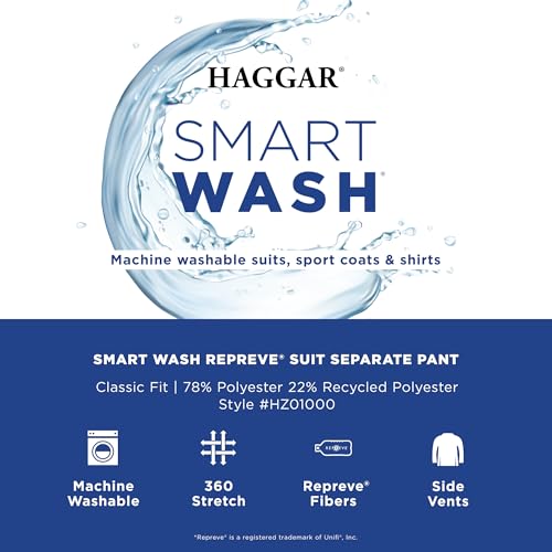 Image of Haggar Men's Smart Wash Machine Washable Classic Fit Suit Separates - Pants & Jackets