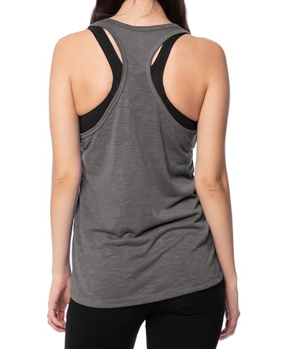 Image of Sexy Basics Women's Everyday Flowy Burnout Slub Racer Back Tanks | Active Workout Tops | Multi Packs & Colors