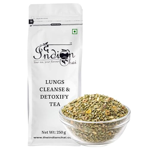 Image of The Indian Chai - Lung Cleanse & Detox Tea 250g Bulk Pack | Anti Smoking Herbal Tea with Burdock Root, Valerian Root, Mullein Leaf, Eucalyptus Leaves & more