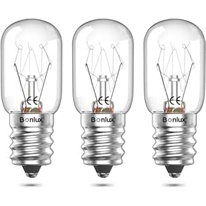 Bonlux 25W Pygmee Bulb Kleine Edison Schroef in SES E14 Oven Lamp 300°C, Zout Lamp Dimbaar, geurige Vervanging Gloeilamp voor Wassmeltbranders Elektrisch, Koelkast Bulb