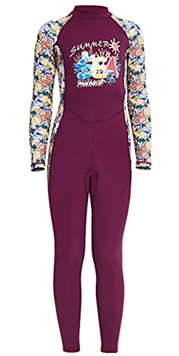 Boys and Girls Full Body Swimsuit One-Piece Long Sleeved Sun Protection Rash Guard Diving Suits Quick-Drying Swimwear UPF 50+