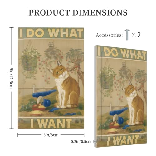 Decorative Light Switch Cover Plate Rustic Funny Cat Gardan Plant 1 Gang No Device Single Blank Outlet Covers Wall Plate Cover Switchplate Electrical Faceplate for Home Decor