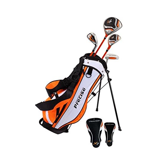 Distinctive Left Handed Junior Golf Club Set for Age 3 to 5 (Height 3' to 3'8"), Left Handed Only, Set Includes: Driver (15"), Hybrid Wood (22*), #7 Iron, Putter, Bonus Stand Bag & 2 Headcovers