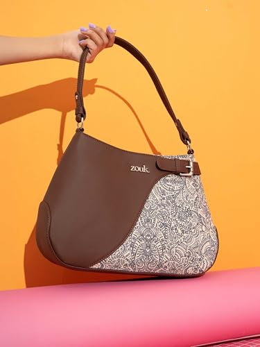 Image of ZOUK Ira Handbag | Stylish Women's Handbag | Luxury Shoulder Bag for Women | Trendy | Fancy Ladies Handbags | Small Purse for Events | Water-Resistant