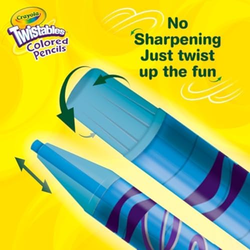 Crayola Twistables Colored Pencil Set, School Supplies, Coloring Gift,50 Count