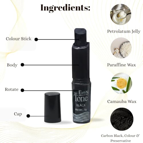 Image of DMM Store EVE-N True Natural Tone Temporary Hair Touch Up Dye Stick, 7gm (Black Colour)1 Pack of