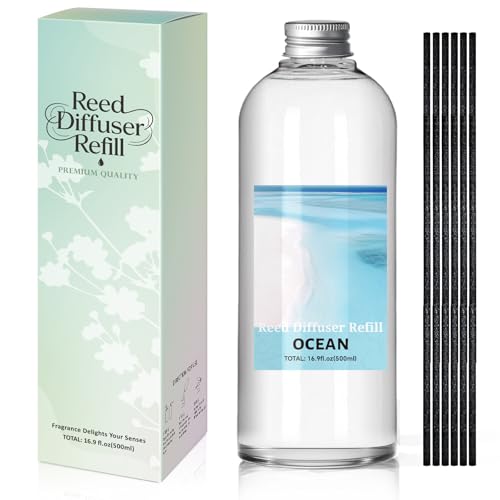 SCENTORINI Difusor De Fragancia para Habitación Océano 500ML Recambio De Aceite Esencia, Ambientadores De Hogar Fragancia Duradera para El Hogar, Baño y Decoración De Habitación