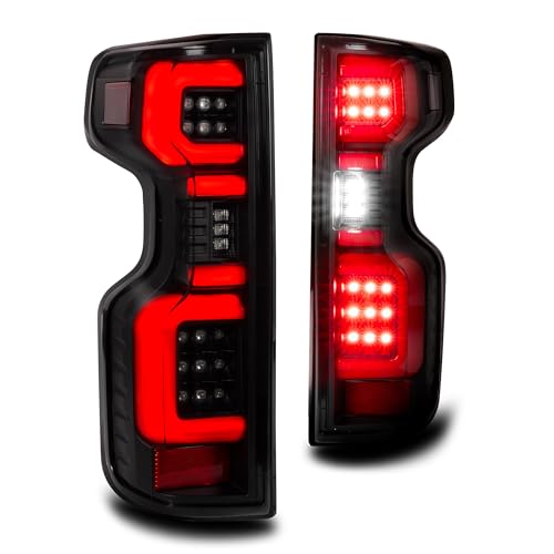 TRUE MODS Smoked Full LED Tail Light Assembly Replacement for 2019-2026 Chevy Silverado 1500 & 2020-2023 Chevy Silverado 2500 3500 HD w/Stock LED Taillight Aftermarket Custom Brake Turn Signal Lamp
