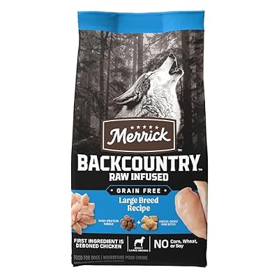 Merrick Backcountry Grain Free Dry Adult Dog Food, Kibble With Freeze Dried Raw Pieces, Large Breed Recipe - 20.0 lb. Bag