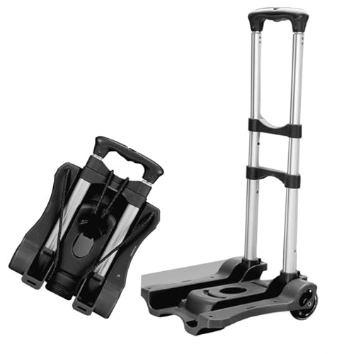 Carretilla de carga pesada, carrito de mano portátil con mango extensible, carga máxima de 40 kg, ideal para mover y transportar