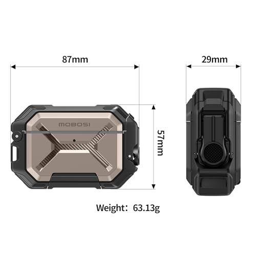 Image of MOBOSI for AirPods Pro 3 Case [IP68 Waterproof Case for iPods Pro 3&Compatible with MagSafe] Military Grade Protective Earpods Pro3 Cover with Secure Lock, Keychain & Phone Stand (2025),Champagne