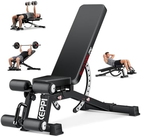 Keppi Bench1000 Weight Bench, Adjustable Commercial FID Workout Bench