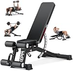 Keppi 1200LB Banc de poids lourd Bench1000 PRO Ensemble de presse de banc d'entraînement réglable pour l'entraînement à domicile de musculation, Capture de pied amovible pour Incline Flat Decline assis banc pour la condition physique complète - 2024 Version