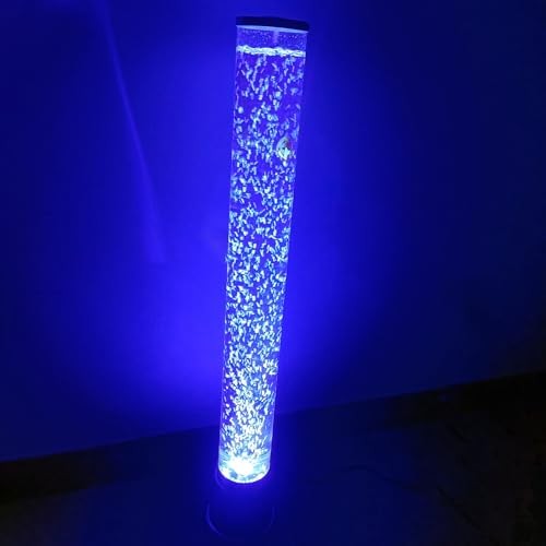 BiiKoon 30 Inches LED Fantasy Bubble Fish Tube Fake Aquarium Lava Lamp with 7 Color Light Home Office Décor Sensory Gift for ADHD & Autism