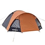 SAFACUS 4 Person Plus Dome Camping Tent, Double layer, Full Waterproof Holiday Family Large Size 4 Man Tent, Easy to Set Up for Outdoors Hiking Fishing Traveling Beach Vacation