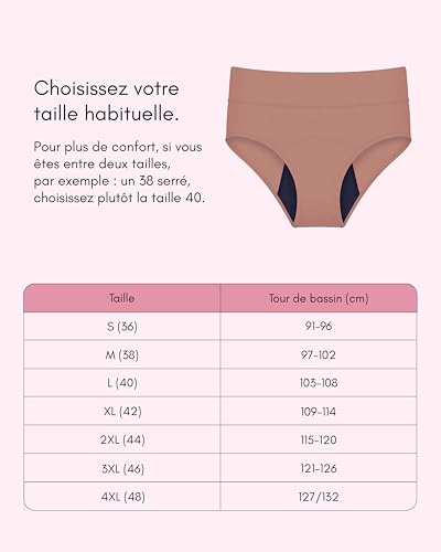Culotte menstruelle réutilisable flux abondant protection hygiénique