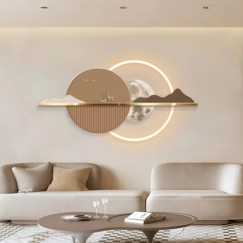 Tableau mural LED grès 3D 100x50cm – Art lumineux animalier pour un salon moderne et chaleureux