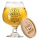PRSTENLY Onkel Geschenk, 17OZ Bierkrug Glas+Bambus Untersetzer Geschenke für Bester Onkel Patenonkel Männer zum Geburtstag, Weihnachten, Ostern, Vatertagsgeschenk Geburtstagsgeschenk für Männer