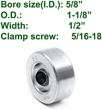 (4-Pack) Zinc Plated Carbon Steel 5/8" Bore Shaft Collars Sets - Screw Style Bore Shaft Collars with 5/8" Bore Size, 1-1/8 Outer Diameter, and 1/2 Width - Suitable for Automotive and Industrial Use - 1