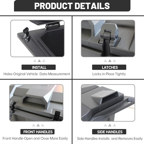 CUSAUTV 42QT UTV Rear Cargo Box Storage Bin Compatible with Polaris RZR PRO XP/Turbo R 2020-2023 Accessories, Water Resistant Forward Cargo Storage Box Tool Bed Box with Lid Repalce #2883752 by CUSAUTV - Image 5