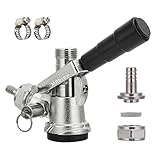 MRbrew Chrome-Plated Body Keg Coupler, Sankey D System Beer Coupler, Stainless Steel Probe Keg Tap...