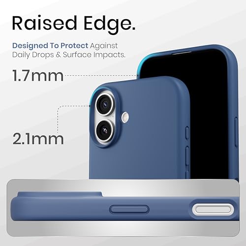 Image of CASEGEAR Silicone Snap Fit Back Cover Case Compatible with iPhone 17 | 8 Feet Drop Protection | Compatible with MagSafe | 360 Protection | Shockproof & Scratch Resistant | Space Blue