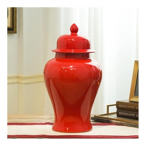 Vase en céramique rouge fait main, pot à gingembre d'exception - 5