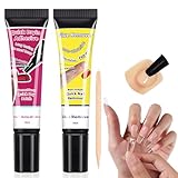 Best Strong Hold Nail Glue for Press on Nails 10g Se mi Solid Nail Glue+10ml Nail Glue Remover, No Needed U V Lamp Upgraded Quick Drying Nail Glue for Press ons Best Solid Nail Glue Gel for Women