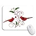 Produktbild Gaming mouse pad green bird red cardinals weihnachten flourish mistel urlaub winter rutschfeste gummi backing computer mousepad für notebooks maus matten