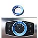 TopDall Blue Aluminum Headlight Volume Tune Control Knob Cover Ring Trim Interior Accessories Compatible for Ford Mustang