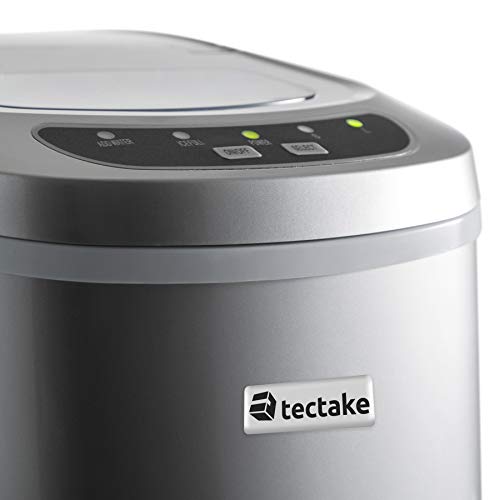 tectake Eiswürfelmaschine, 12-15 kg in 24 h, Ice Maker, 9 Eiswürfel in 5-13 min, Eiswürfelbereiter mit 2,4 Liter Wassertank, Ice Cube Maker, inkl. Eisschaufel und Eiseimer, 2 Würfelgrößen - Silber – Bild 5
