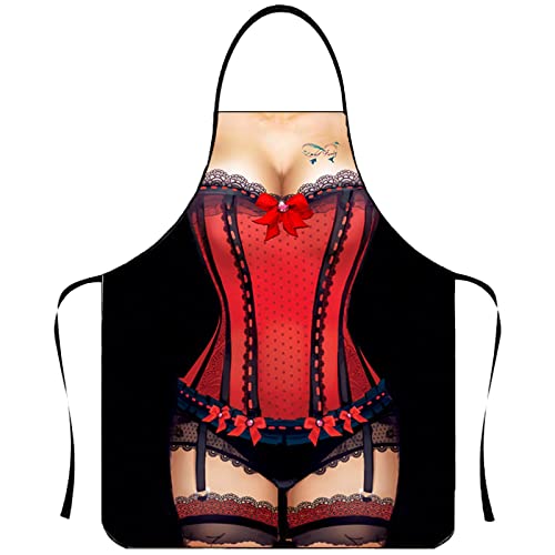 CNNBYYDS Tablier Cuisine Homme Humour Tablier Femme Idée Cadeau Rigolo Original Drole Empêchent la Poussière et l'Huile Sexy Creative Fêtes d'Anniversaire...