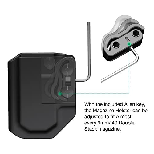 Universal Mag Carrier Iwb/Owb Carbon Fiber Kydex Magazine Holster Fit: 9Mm / .40 Double Stack, Ambidextrous Carbon Fiber Kydex Magazine Holder, 9Mm / .40 Double Stack Magholster #TOP2