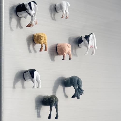 Juego de imanes decorativos de animales de granja, 8 unidades miniatura 3