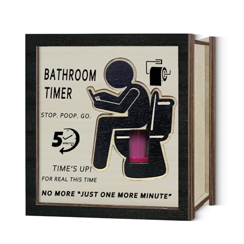 5 Minutes Timer for Toilet Funny Gift for Men Wooden