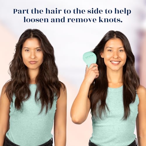 Crave Naturals Glide Thru Detangling Brush for Adults & Kids Hair - Detangler Comb & Brush for Natural, Curly, Wet or Dry Hair (BLUE)