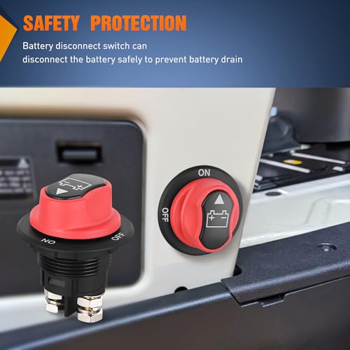 Nilight Battery Disconnect Switch 100A Master Disconnect Isolator 12V-48V On Off Power Cutoff Switch Waterproof Heavy Duty for Marine Boat Car RV ATV UTV Yacht, 2 Years Warranty