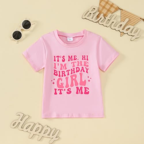 Image of Girl's Birthday Shirt 'I'm The Birthday Girl' Letter Top 1-7 Years Old