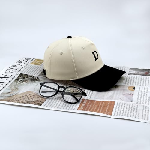 Gorra ajustable negra con bordado de letras A-Z miniatura 4