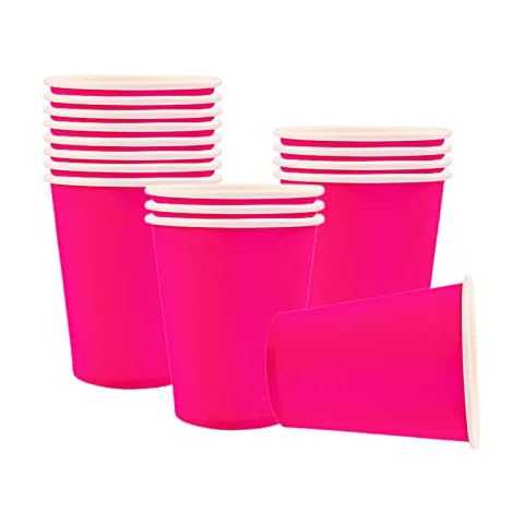 YAAVAAW 16Pcs Hot Pink Party Cups Cover