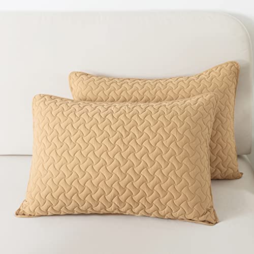 Yellow Queen Size Quilt Bedding Sets With Pillow Shams, Pumpkin Lightweight Soft Bedspread Coverlet, Quilted Blanket Thin Comforter Bed Cover For All Season Spring Summer, 3 Pieces, 90X90 Inches #TOP5