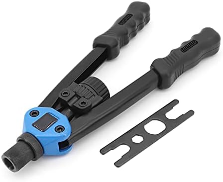 Yuhtech Rivet Nut Tool, 110 Pcs 7 Size Heavy Duty Rivet Nut Gun Hand Riveter M3-M12 Rivet Setter Kit Rivet Nut Pliers, Riveting Tools with 100 pcs Nuts