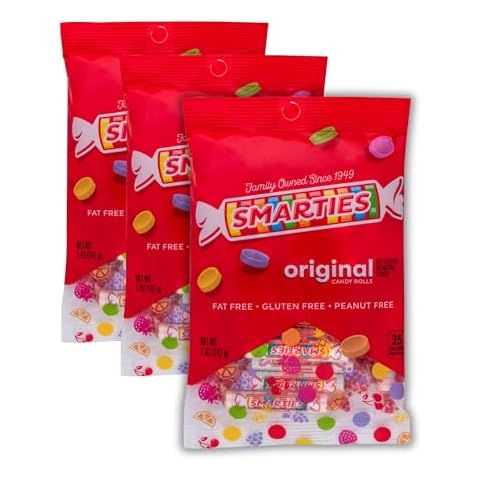 Smarties Candy Rolls Original Flavor Gluten Free & Classic Sweetness from Family Owned Since 1949 Peanut Free, Dairy Free & Allergen Free | Perfect Halloween Treat - 5 Ounce Pack of 3 Cover