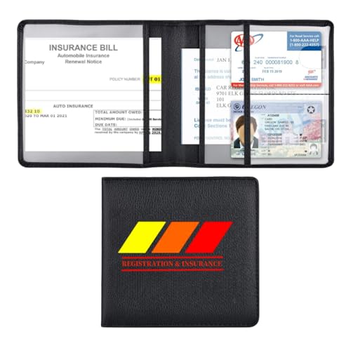 Tri-Color Car Document Organizer with Magnetic Closure Registration & Insurance Holder Fits DMV Cards & License Compatible with Toyota Tacoma Corolla Crown Tundra Grand Highlander 4Runner RAV4