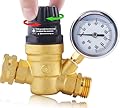 Kedite Upgraded RV Water Pressure Regulator, Adjustable Water Pressure Regulator for RV Camper, Lead-Free Brass RV Water Pressure Regulator with Gauge for Camper, Travel Trailer, RV Plumbing System