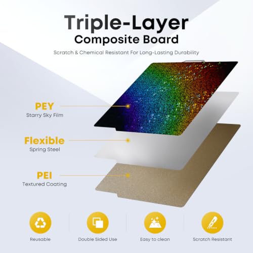 Image of 3D Printer Build Plate for Bambu Lab X2D P2S X1 X1C X1E P1P P1S A1, 3D Printer Accessories PEY+PEI Dual Texture 257x257mm, Flexible Spring Steel Hot Bed Platform Sheet