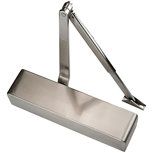 EAI Adjustable Fire Door Closer | Fire Tested | Power Size 2-4 | Satin Nickel